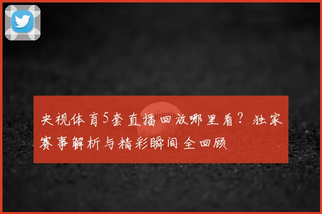 央视体育5套直播回放哪里看?独家赛事解析与精彩瞬间全回顾